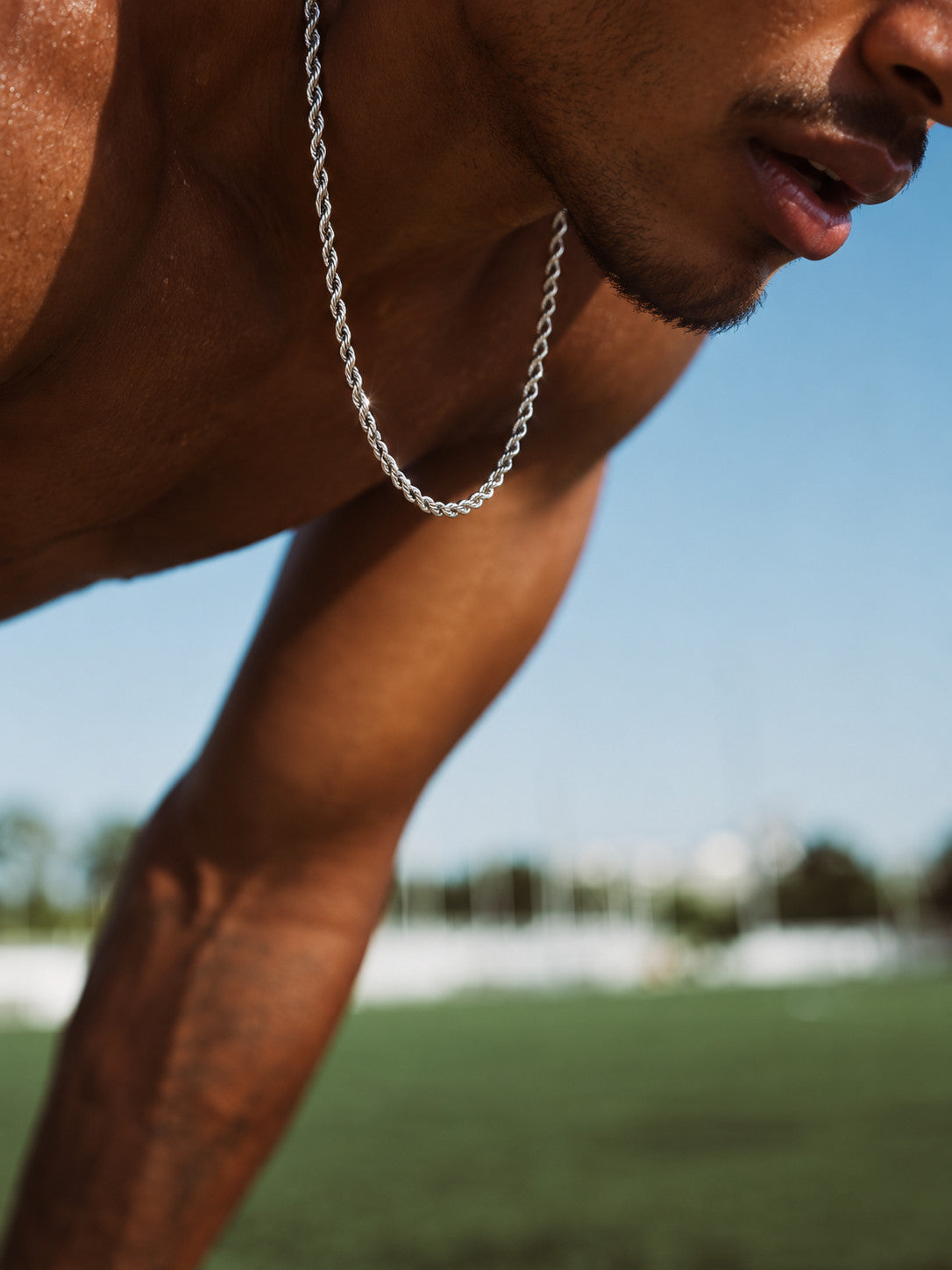 8mm 925 sterling silver diamond cut rope chain necklace