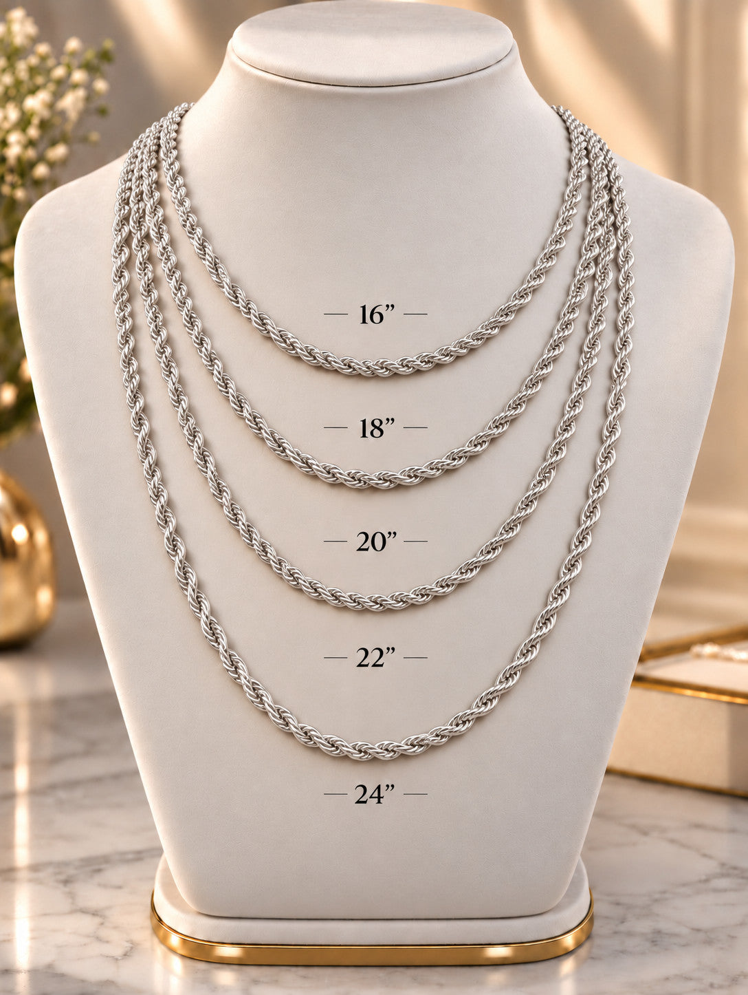 9.5mm 925 sterling silver diamond cut rope chain necklace
