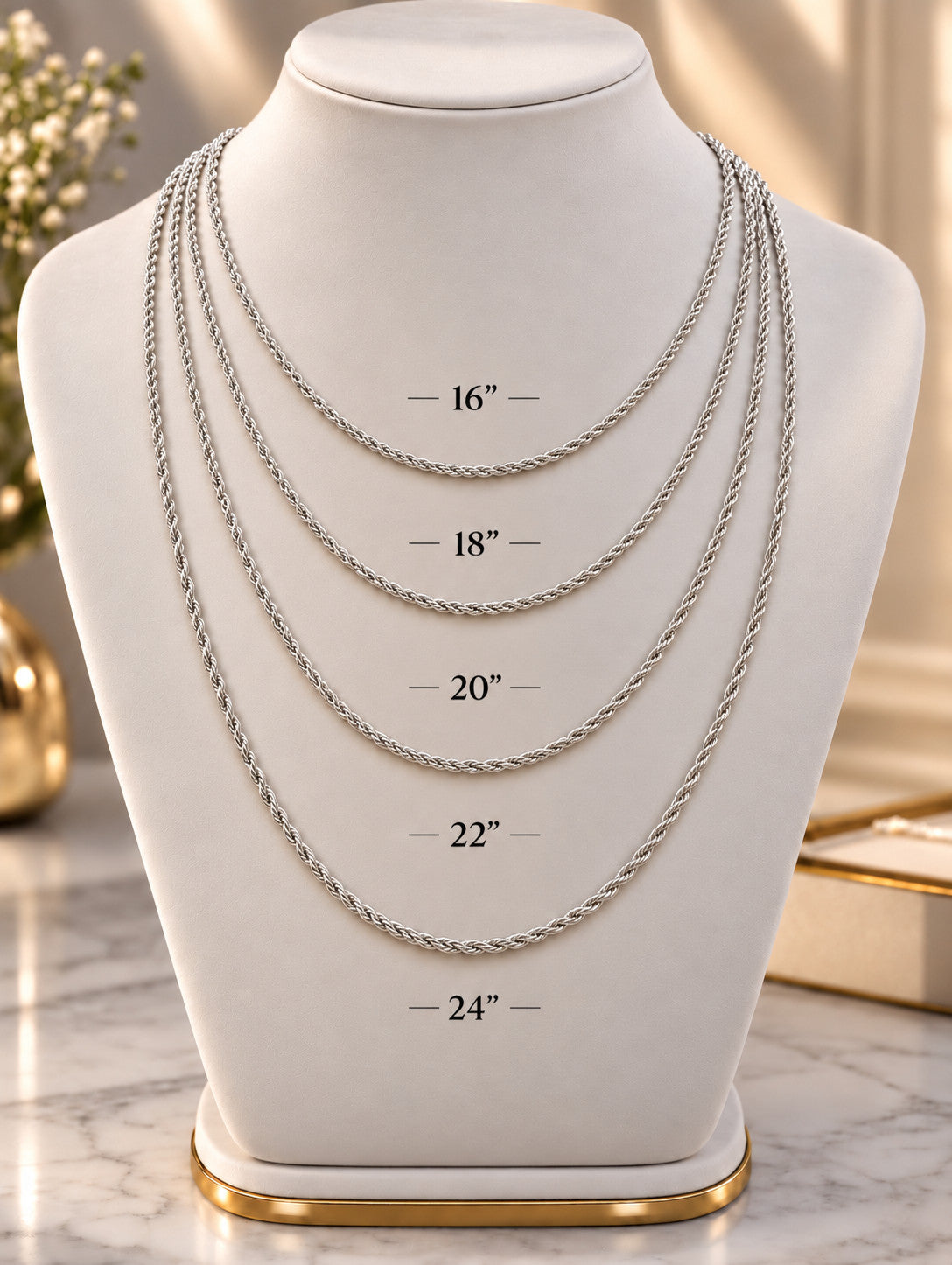4.5mm 925 sterling silver diamond cut rope chain necklace