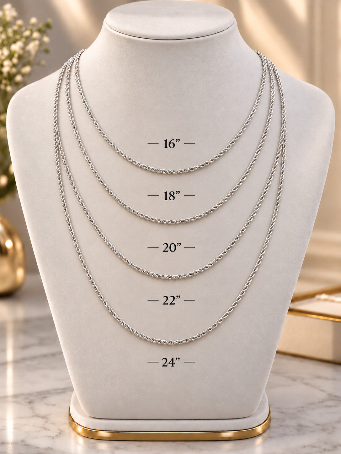 2.5mm 925 sterling silver diamond cut rope chain necklace