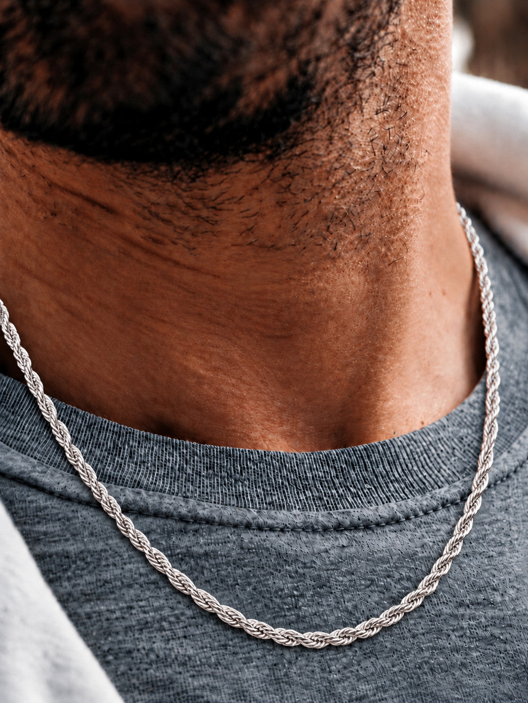 6mm 925 sterling silver diamond cut rope chain necklace
