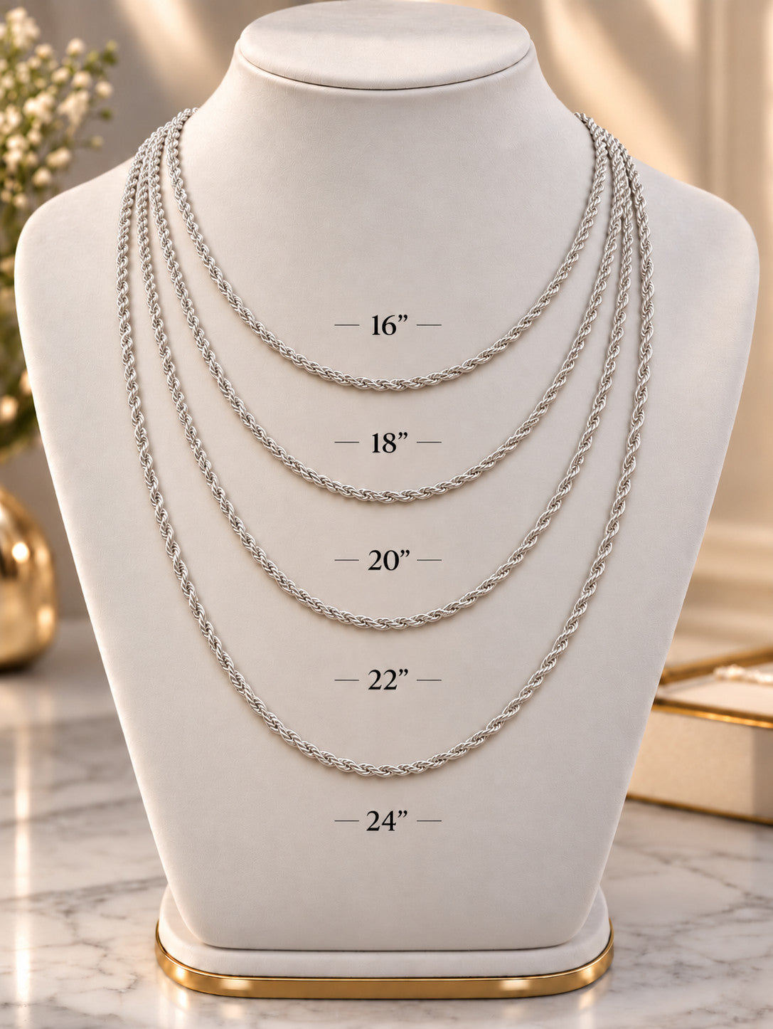 3.5mm 925 sterling silver diamond cut rope chain necklace