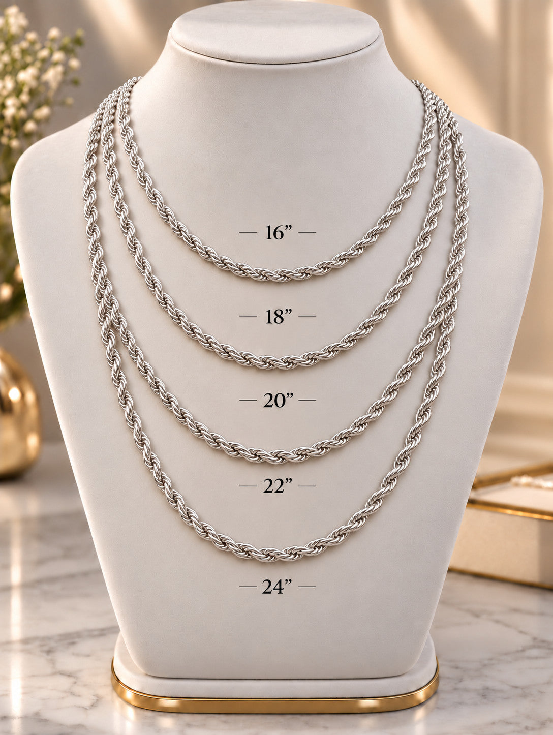 6.5mm 925 sterling silver diamond cut rope chain necklace