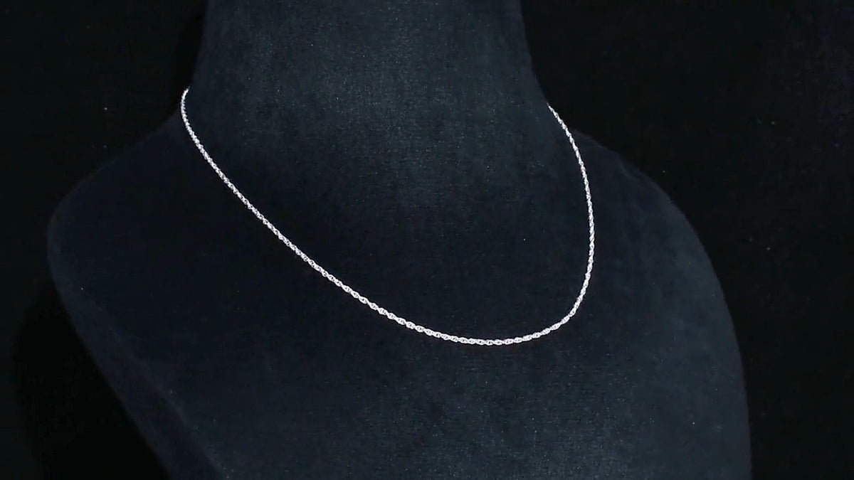1mm 925 sterling silver diamond cut rope chain necklace