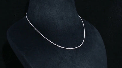 1mm 925 sterling silver diamond cut rope chain necklace
