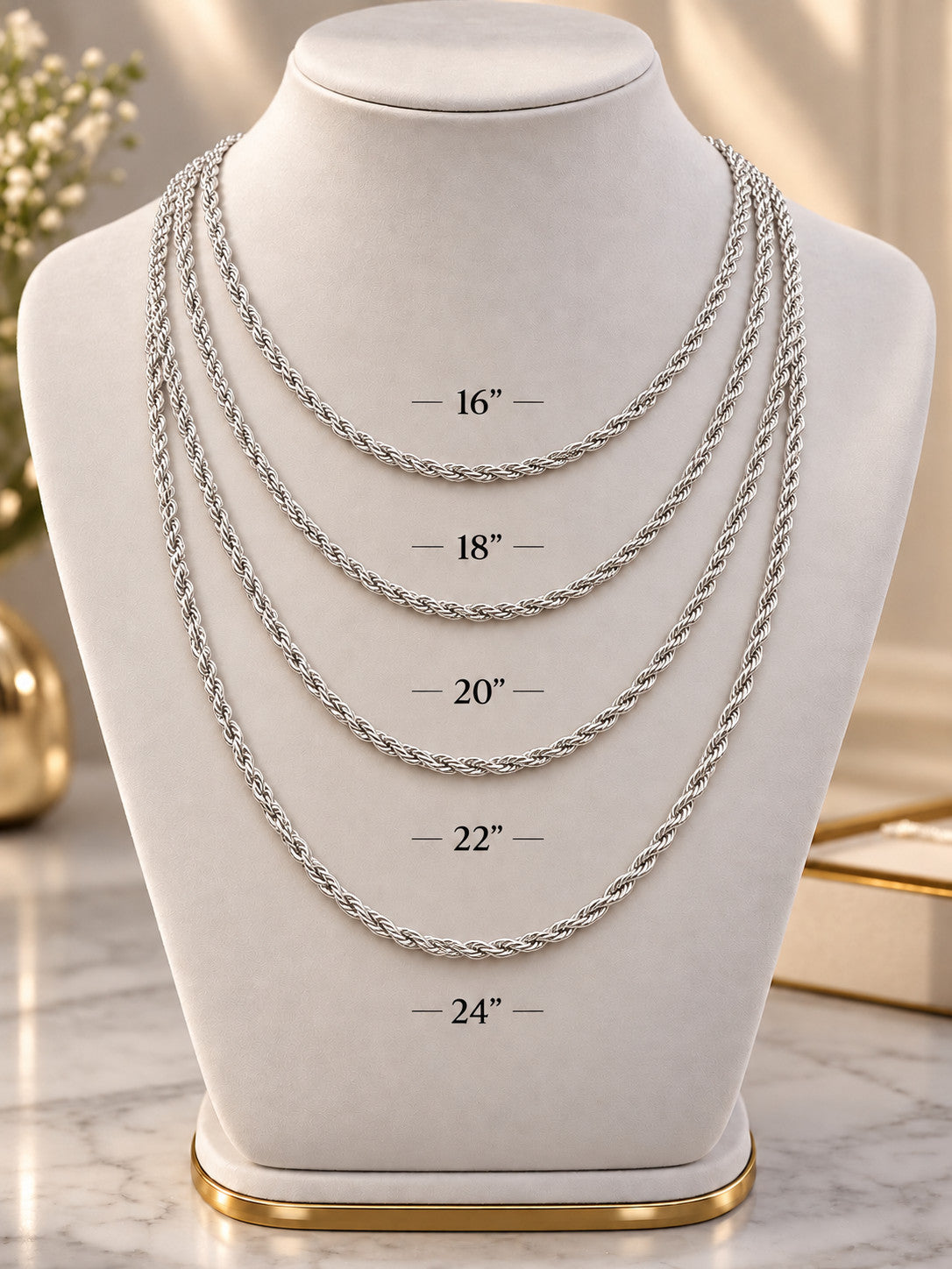 5mm 925 sterling silver diamond cut rope chain necklace