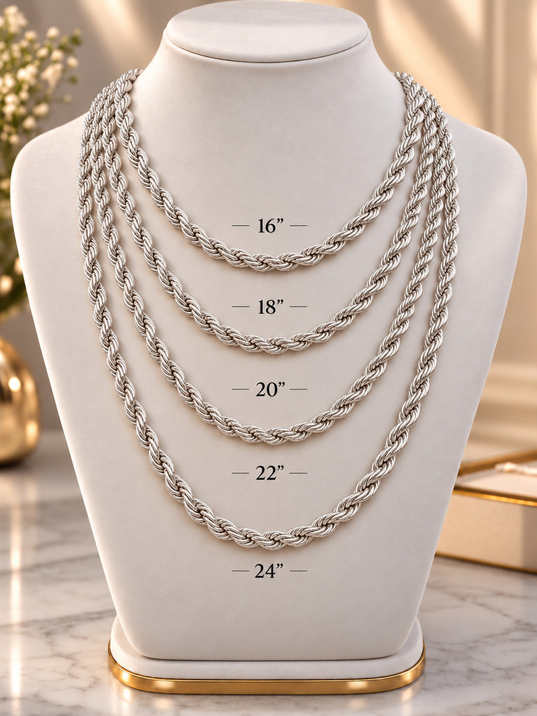 9mm 925 sterling silver diamond cut rope chain necklace